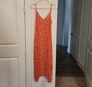 GAP Asymmetrical Orange Floral Dress